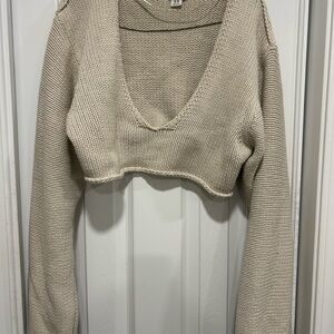 BDG‎ Women's Beige V-Neck Sweater